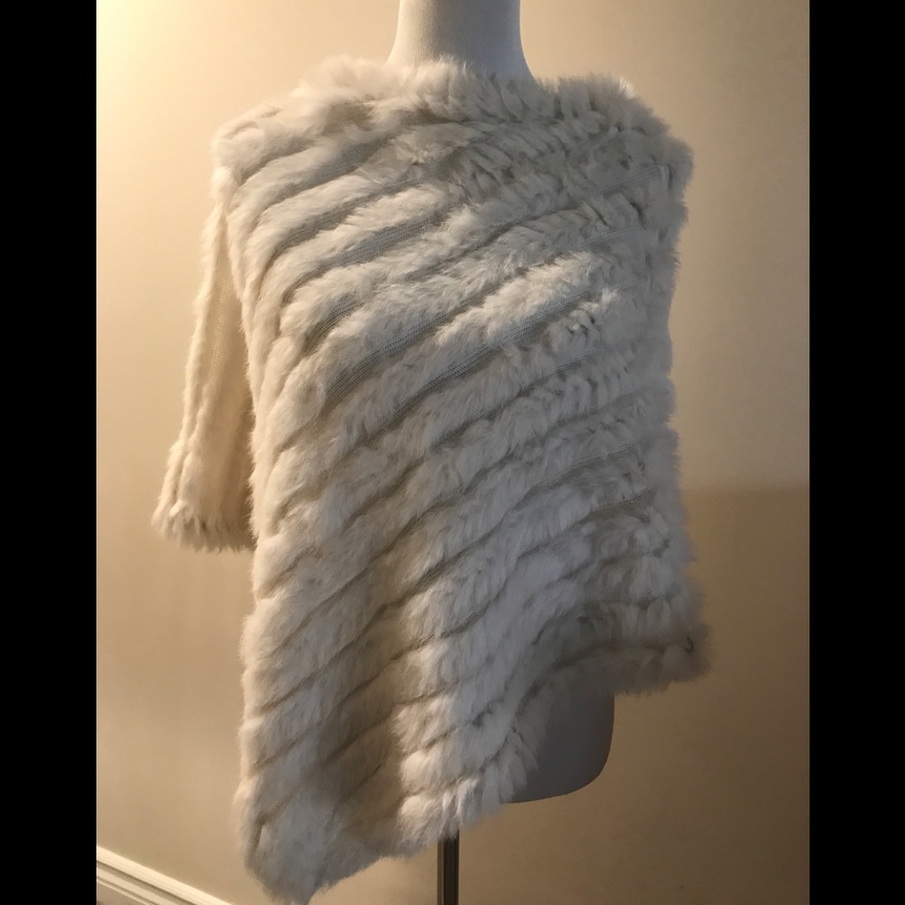 Guenuine Rabbit Fur Poncho! Like New!